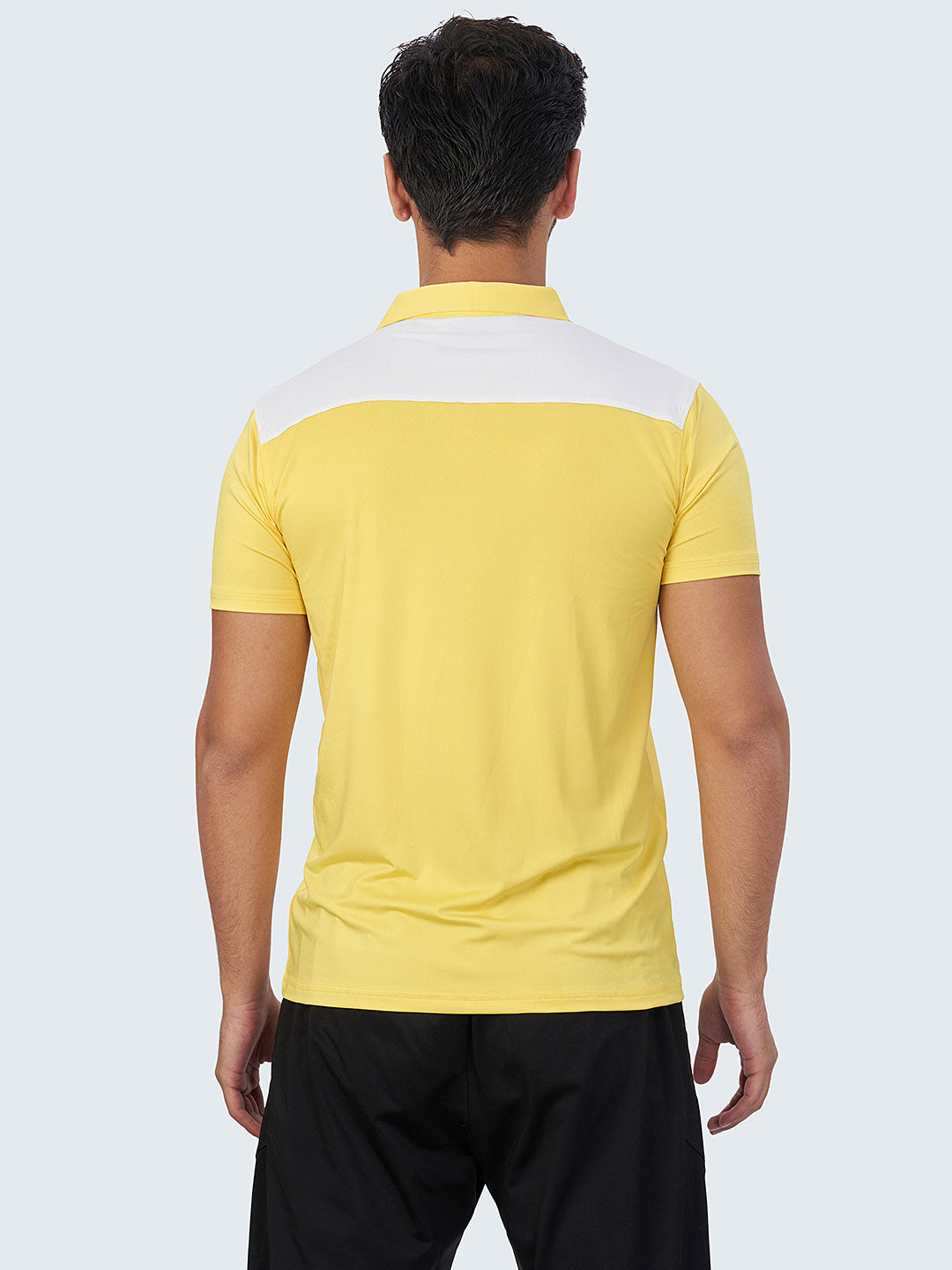 Men's Active Polo T-Shirt: Yellow - Front