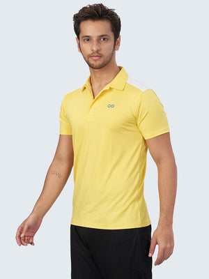 Men's Active Polo T-Shirt: Yellow - Side