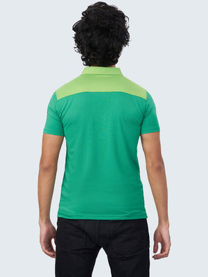 Men's Active Polo T-Shirt: Green - Back