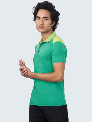 Men's Active Polo T-Shirt: Green - Side