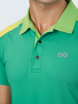 Men's Active Polo T-Shirt: Green - Zoom