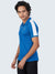 Men's Striped Active Polo T-Shirt: Blue - Front