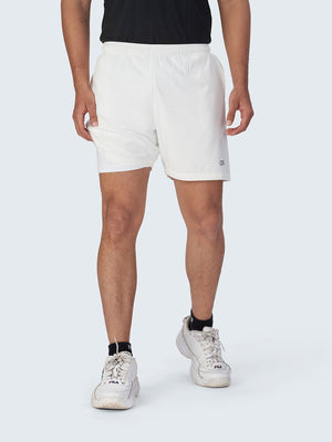 Men's Active Sports Shorts: White - Front
