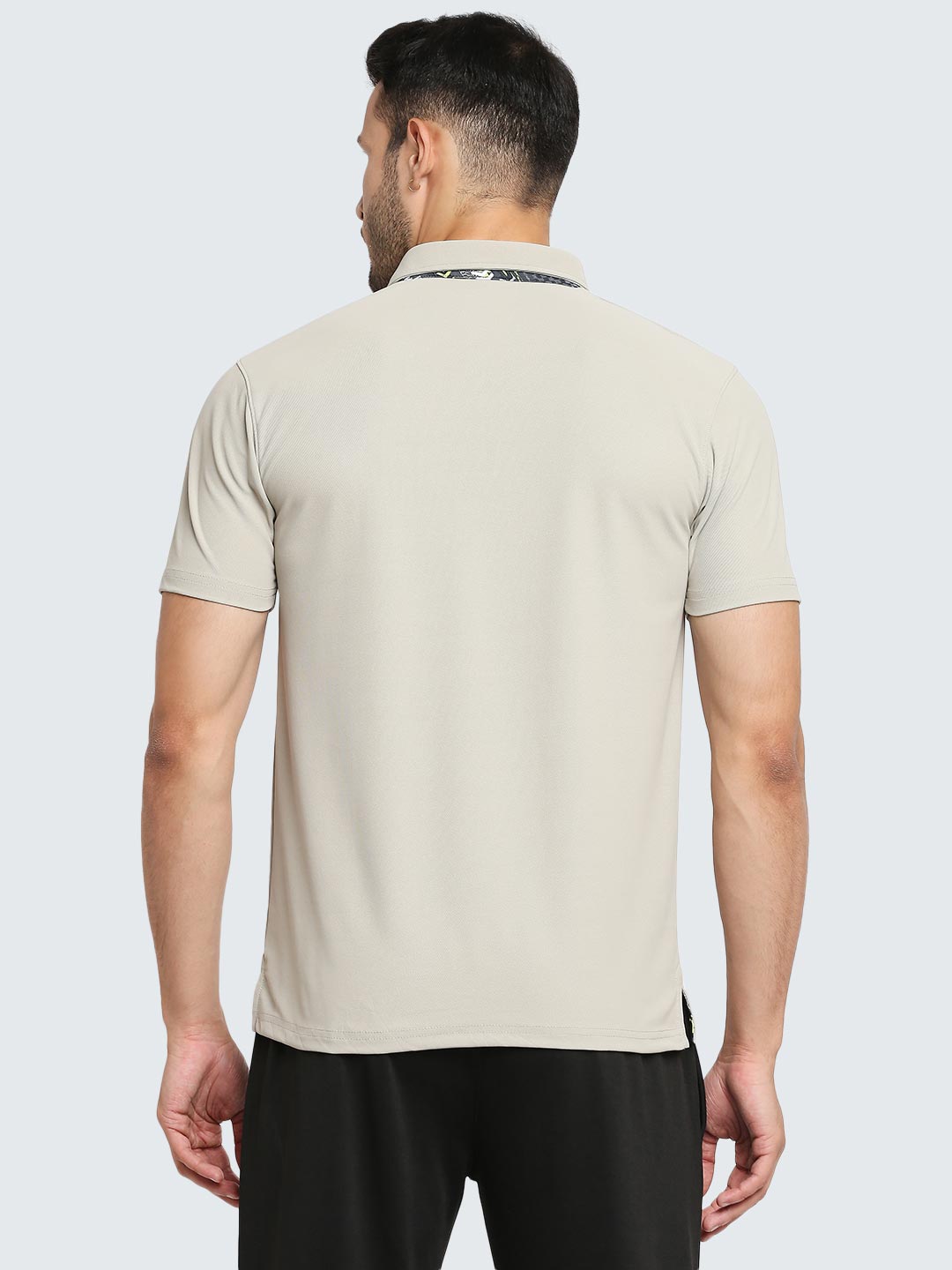 Men&#39;s Active Polo T-Shirt with Abstract Pocket: Aluminium