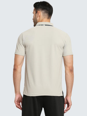 Men's Active Polo T-Shirt with Abstract Pocket: Aluminium
