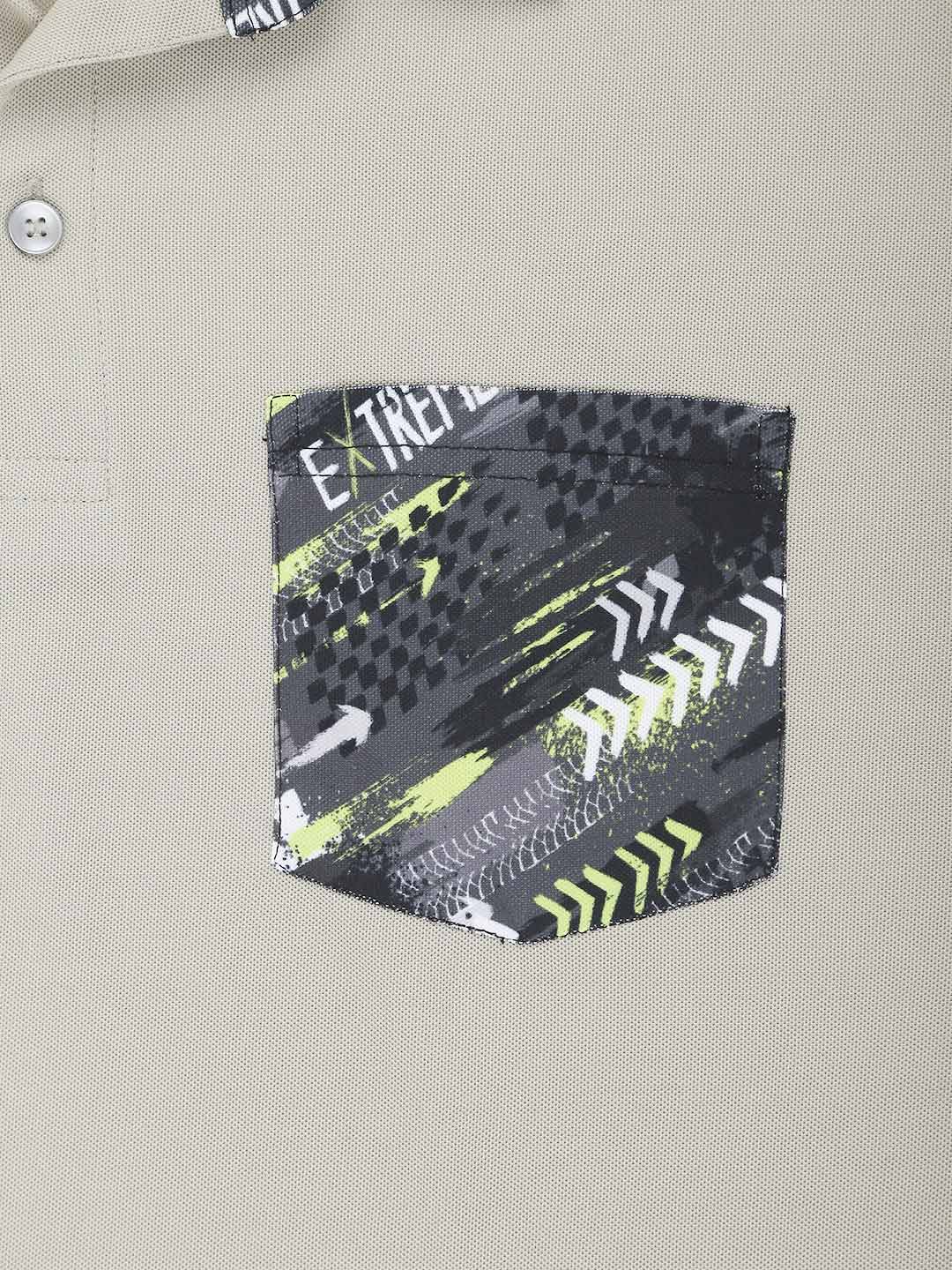 Men&#39;s Active Polo T-Shirt with Abstract Pocket: Aluminium