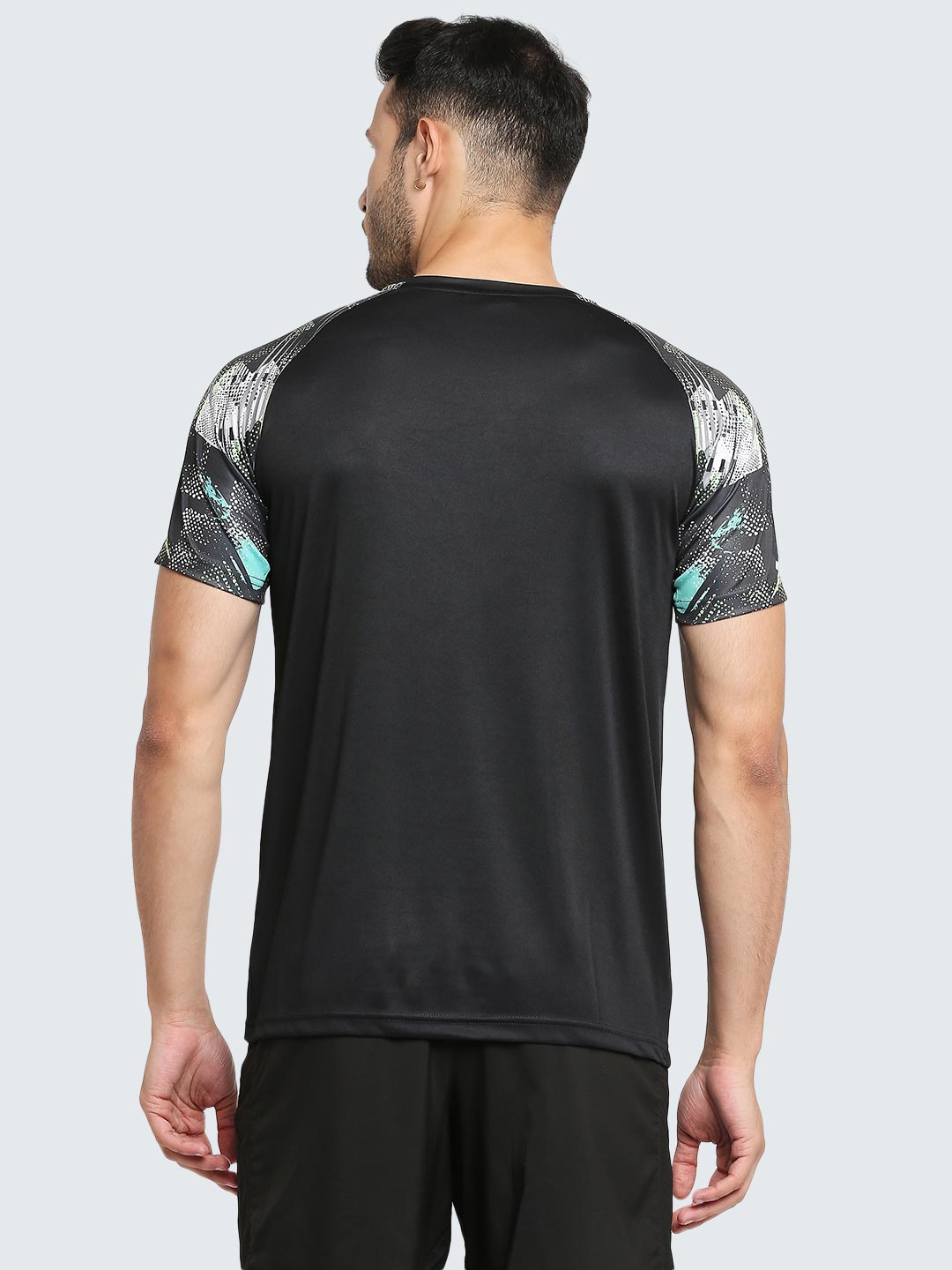 Men's Abstract Active Sports T-Shirt: Black