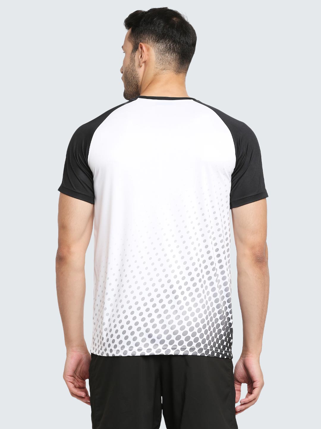 Men's Geometric Active Sports T-Shirt: White