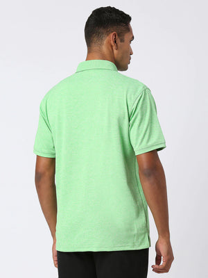 Men's Sports Polo Shirt - Mint Green - Back