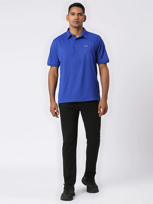 Men's Sports Polo Shirt - Royal Blue - Lifestyle