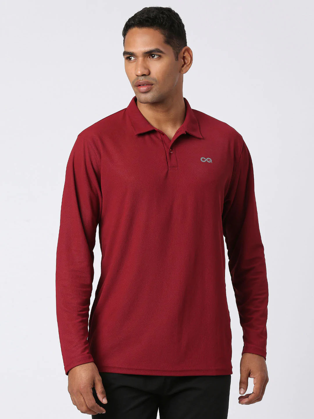 long sleeve red polo mens