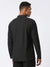 Men's Sports Polo Shirt - Black, Long Sleeves - Front