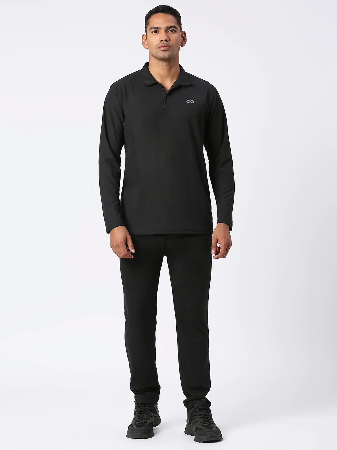 Men&#39;s Sports Polo Shirt - Black, Long Sleeves - Lifestyle