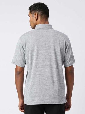 Men's Sports Polo Shirt - Grey - Back