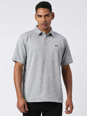 Men's Sports Polo Shirt - Grey - Front