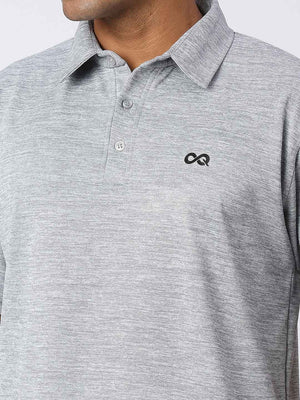 Men's Sports Polo Shirt - Grey - Zoom