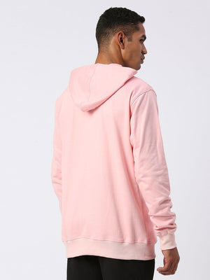 Men's Cotton Fleece Looper Hoodie - Pink (Back)