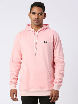 Men's Cotton Fleece Looper Hoodie - Pink (Front)
