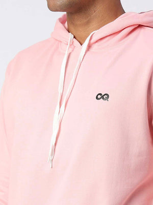 Men's Cotton Fleece Looper Hoodie - Pink (Zoom)