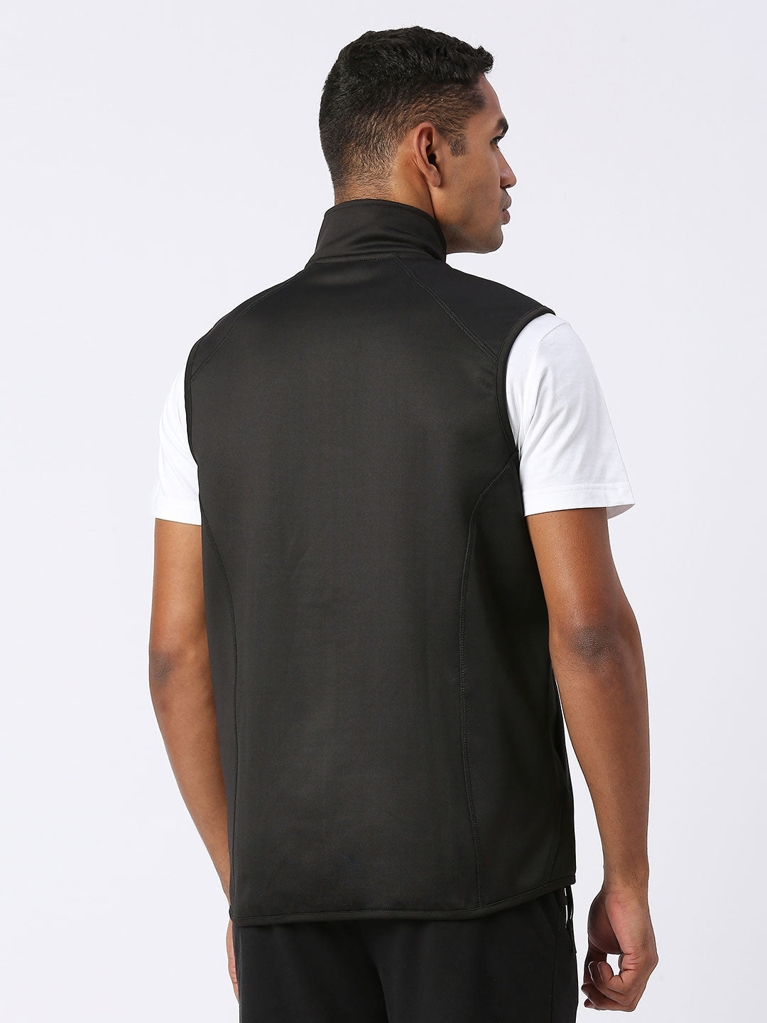 Men's Activewear Vest Jacket - Black (Front)