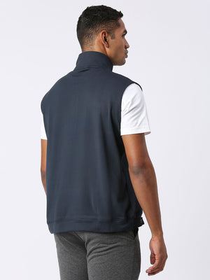 Men's Activewear Vest Jacket - Navy Blue (Back)