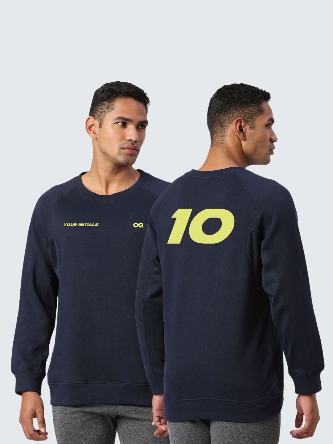 Men&#39;s Cotton Fleece Looper Sweatshirt - Navy Blue (Both)