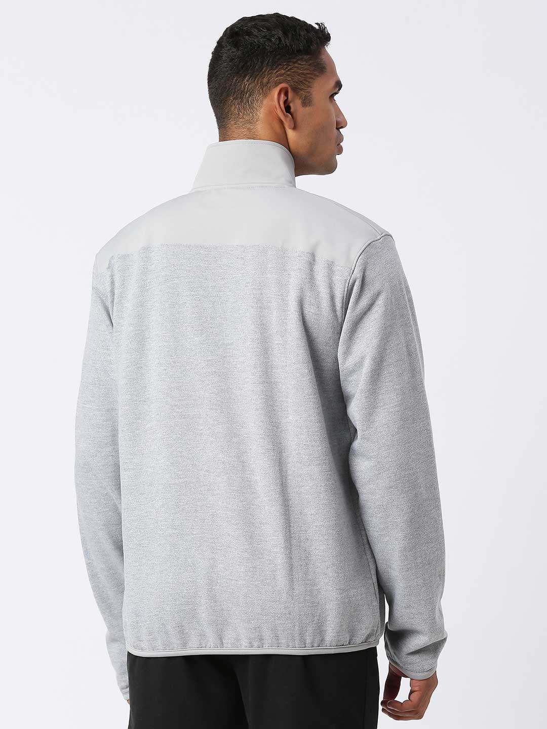 Men's Cotton Fleece Looper Jacket - Grey (Front)