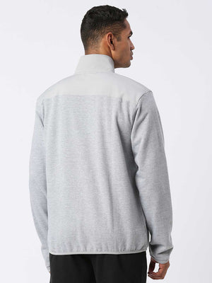 Men's Cotton Fleece Looper Jacket - Grey (Back)