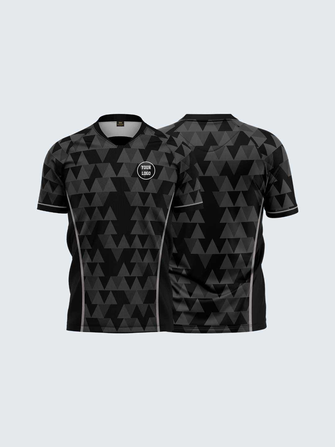 Customise Black Rugby Jersey - 2073BK - Both