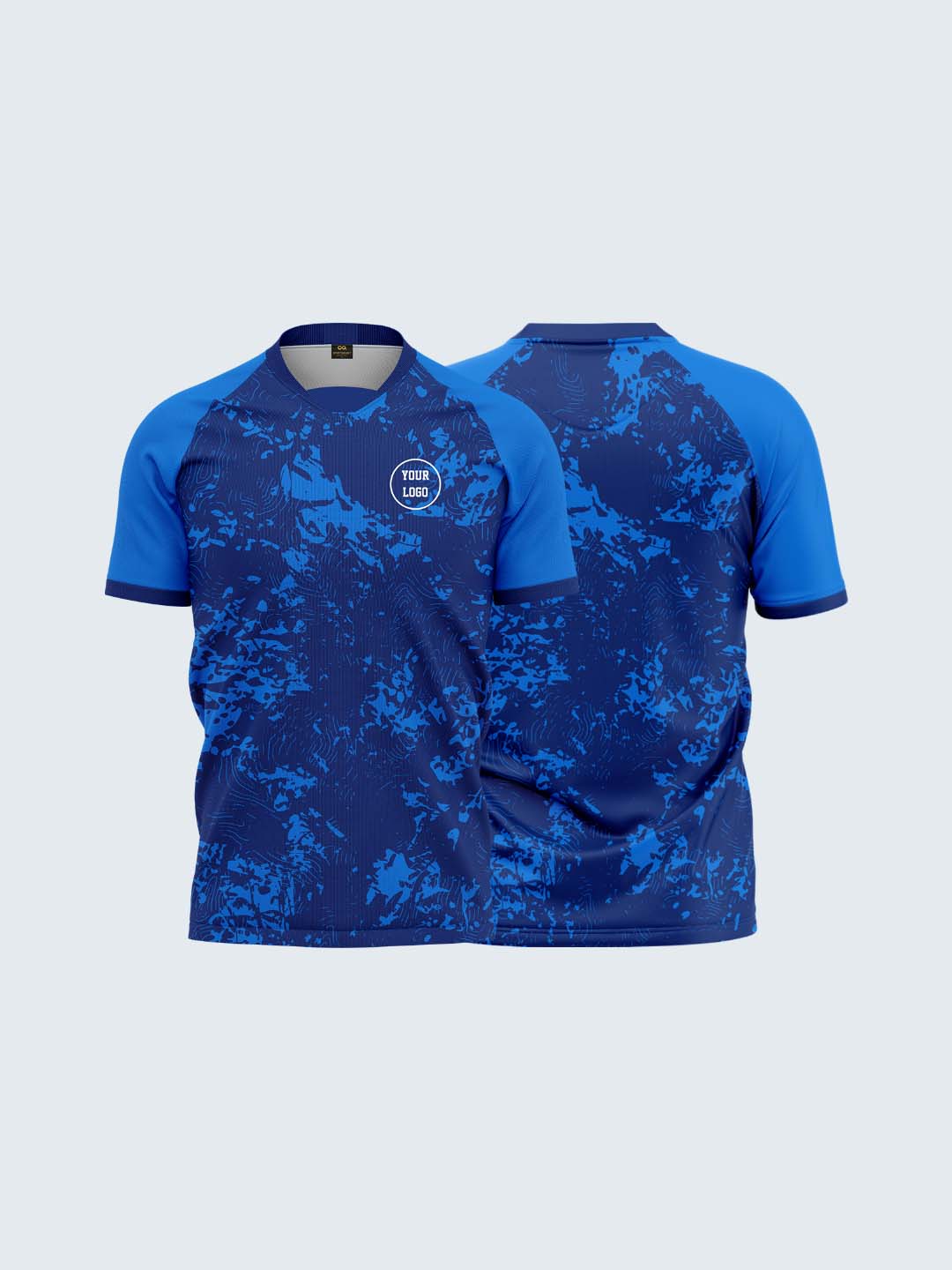 Customise Blue Rugby Jersey - 2074BL - Both