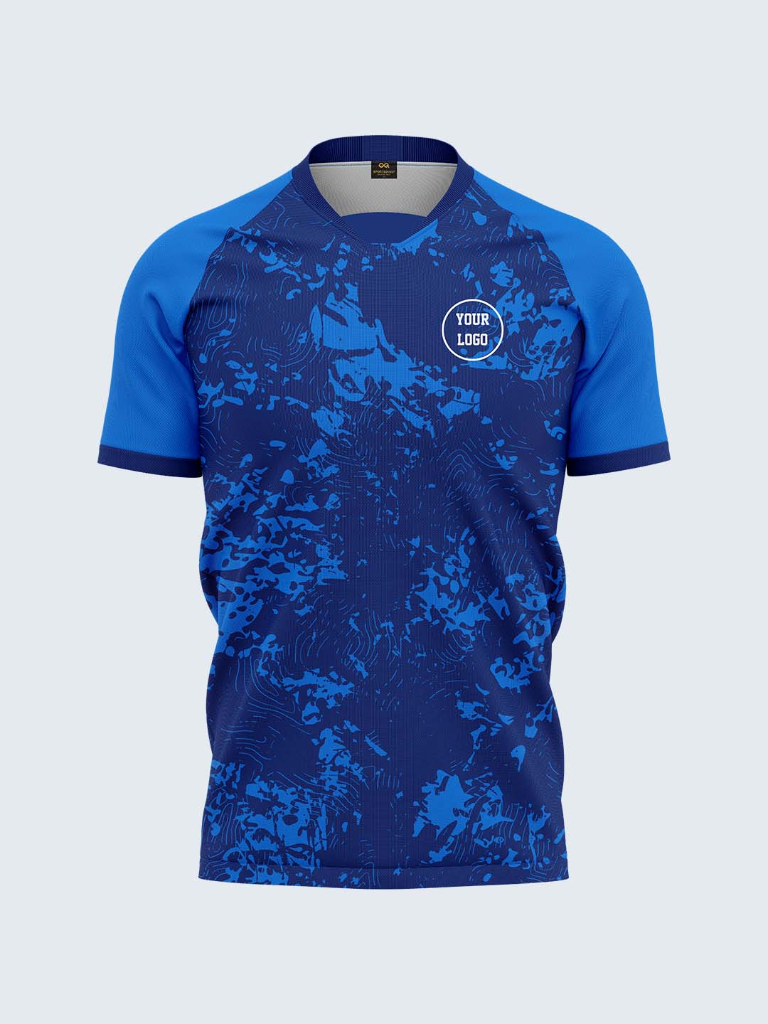 Customise Blue Rugby Jersey - 2074BL - Front