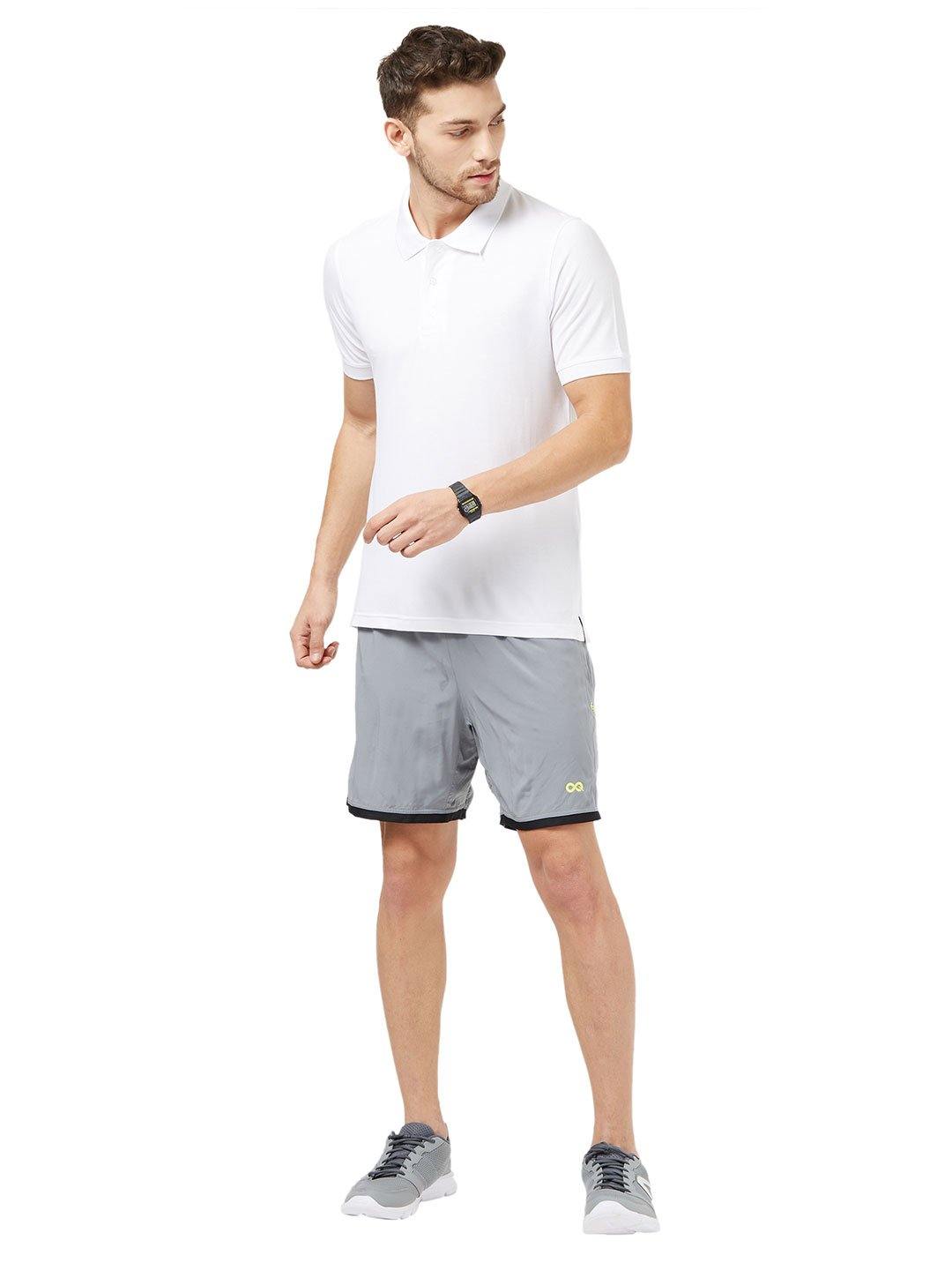 Men White Solid Golf Polo T-shirt-A1027WH - Sportsqvest