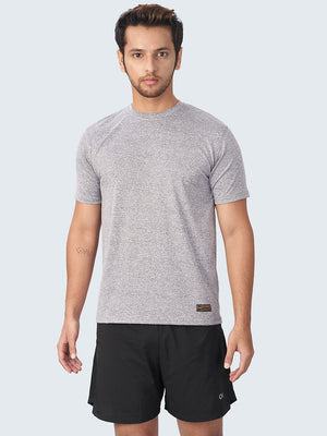Men Grey Stretch Solid Active Premium T-shirt - A10022GY