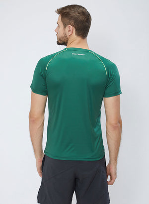 Men Green Stretch Solid Active Premium T-shirt - A10034GN