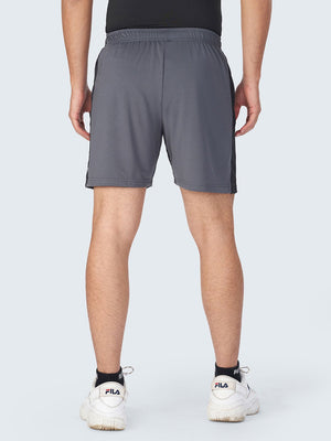 Men's Active Sports Shorts with Side Stripe: Grey - Back