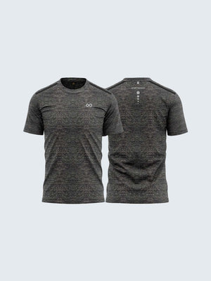 Men Melange Dark Grey Round Neck Active T-shirt - A10059GY