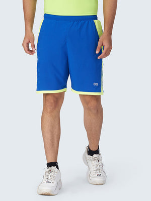 Men's Active Sports Shorts with Side Stripe: Royal Blue - Front