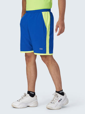 Men's Active Sports Shorts with Side Stripe: Royal Blue - Side