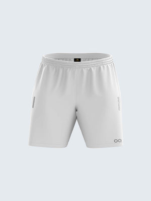 Men White Solid 2 in 1 Sports Shorts - A10067WH