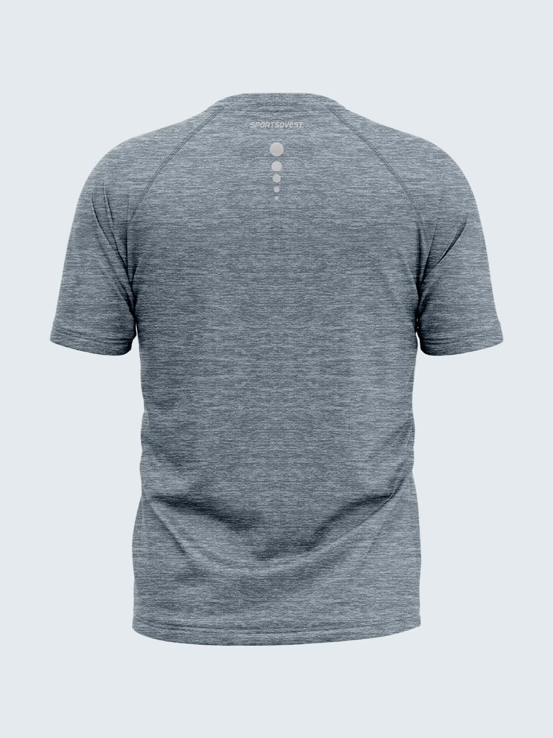 Men Melange Grey Round Neck Active T-shirt - A10073GY