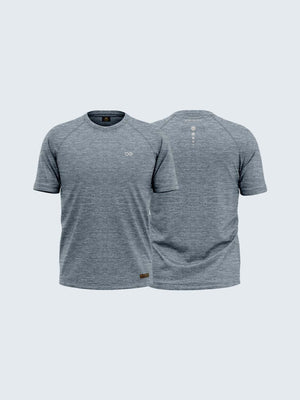 Men Melange Grey Round Neck Active T-shirt - A10073GY