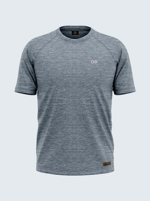 Men Melange Grey Round Neck Active T-shirt - A10073GY