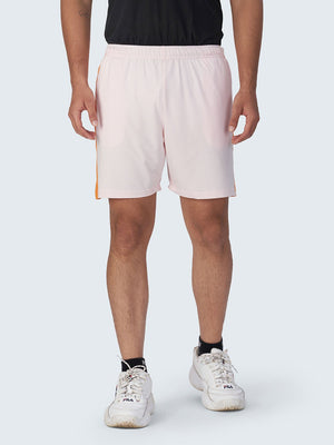 Men's Active Sports Shorts with Side Stripe: Light Pink - Front