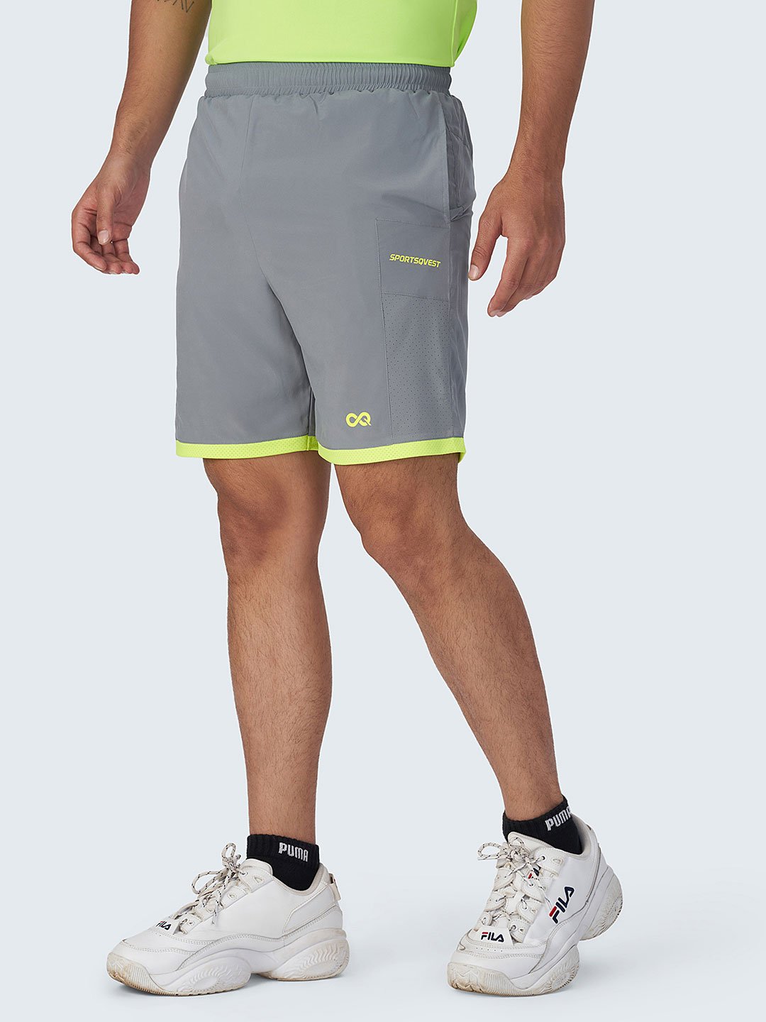 Men's Active Sports Shorts with Neon Piping