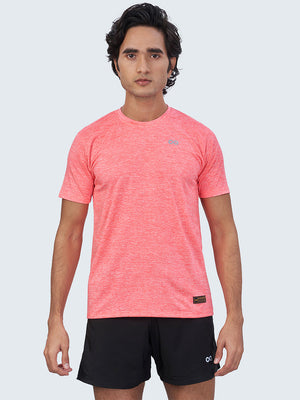 Men Pink Round Neck Self-Design T-shirt - A10108PH