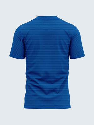 Men Dark Blue Self Stripe Round Neck Active T-shirt - A10133BL