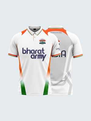Bharat Army Match Day Polo Jersey 2023 (White) - Both