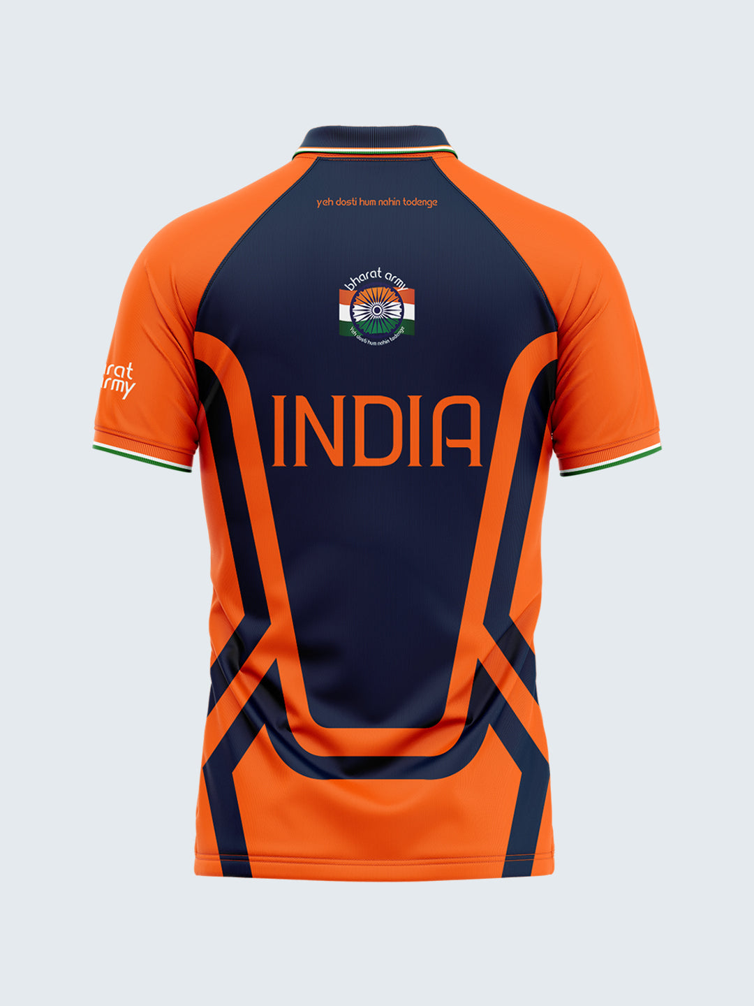 Bharat Army Match Day Polo Jersey 2023 (Orange) - Front