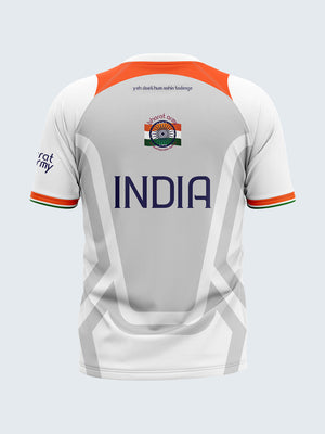 Bharat Army Match Day Round Neck Jersey 2023 (White) - Back