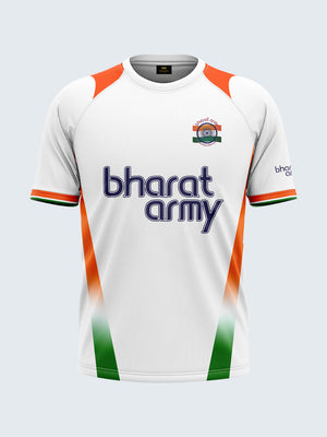 Bharat Army Match Day Round Neck Jersey 2023 (White) - Front